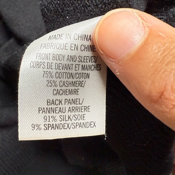 Theory Black Silk Cashmere Blend Button Front Cardigan Sweater Petite P - Picture 3 of 6